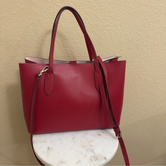 NWT Women’s KATE SPADE Harper Satchel Candied Cherry Grained leather crossbody - Picture 6 of 9